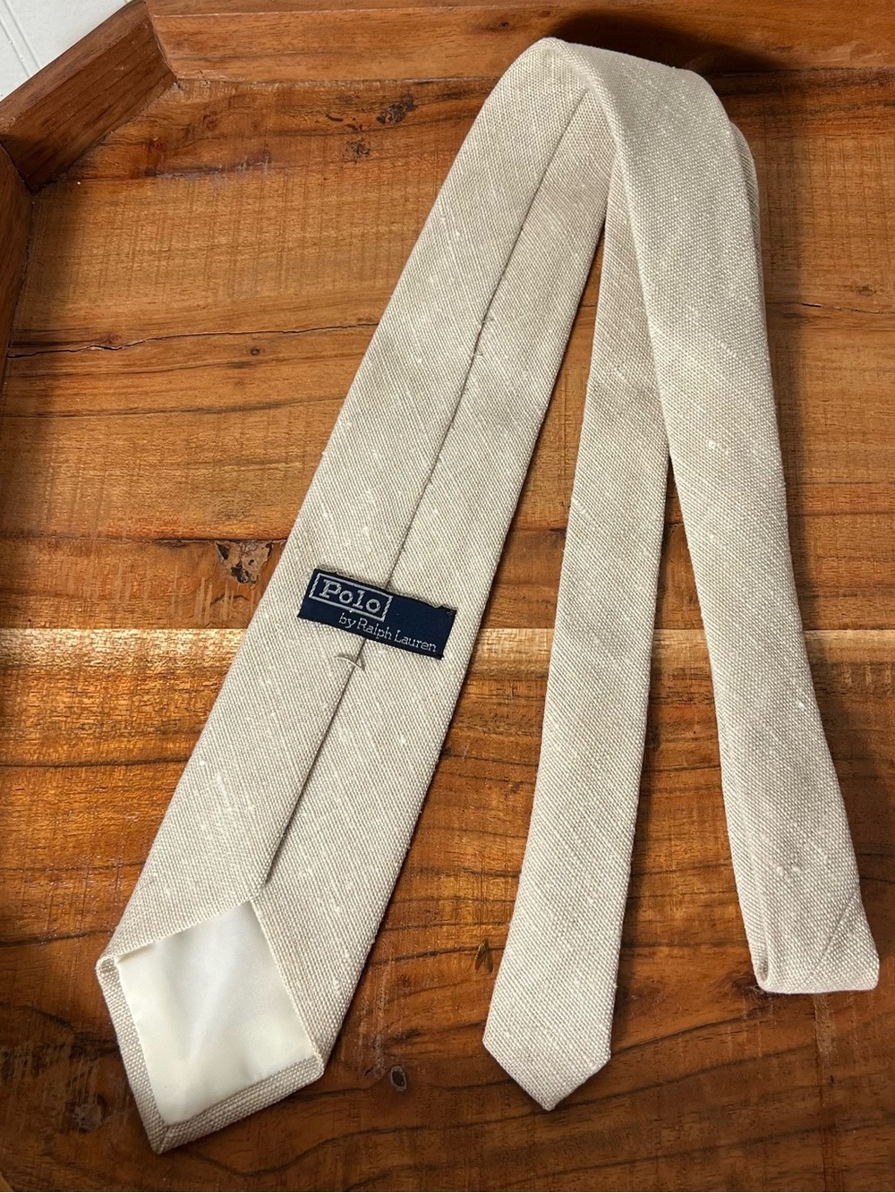 Polo Ralph Lauren Natural Linen Tie - Picture 4 of 4